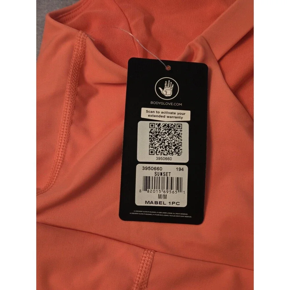 Body Glove SMOOTHIES MABEL CORAL Active SWIM ROMPER SZ M  Crisscross Back NWT